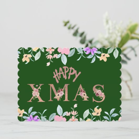 Fijne kerstvakantie feestdagenkaart (Staand voorkant)