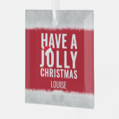 Fijne kerstvakantie! glas ornament (Voorkant links)