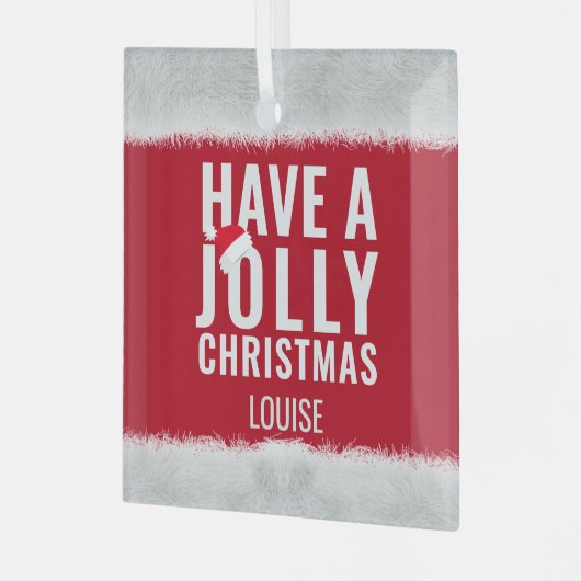 Fijne kerstvakantie! glas ornament (Voorkant links)