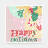 Fijne kerstvakantie met ornamenten servet (Voorkant)