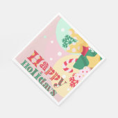 Fijne kerstvakantie met ornamenten servet (Hoek)