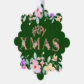 Fijne kerstvakantie ornament kaart (Links)