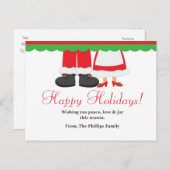 Fijne kerstvakantie Santa Claus & Mrs Briefkaart (Voorkant / Achterkant)