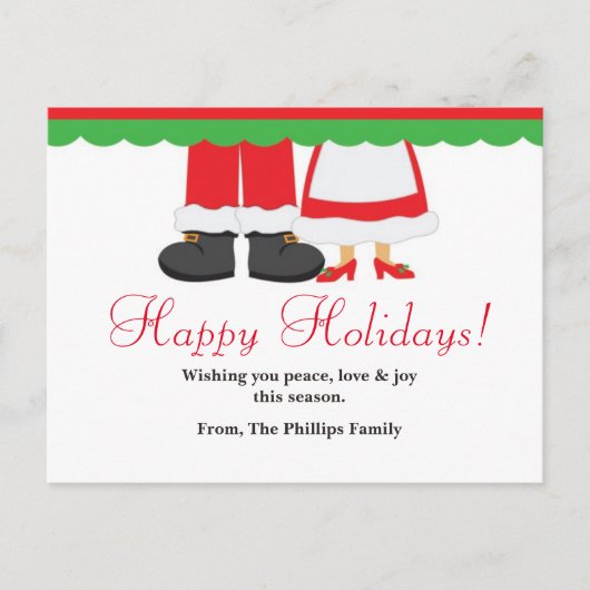 Fijne kerstvakantie Santa Claus & Mrs Briefkaart (Voorkant)