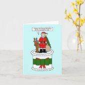 Fijne kerstverjaardag voor je vrouw kaart (Gele Bloem)