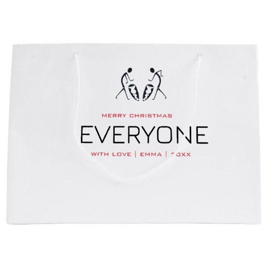 Fijne kerstviering groot cadeauzakje (Voorkant)