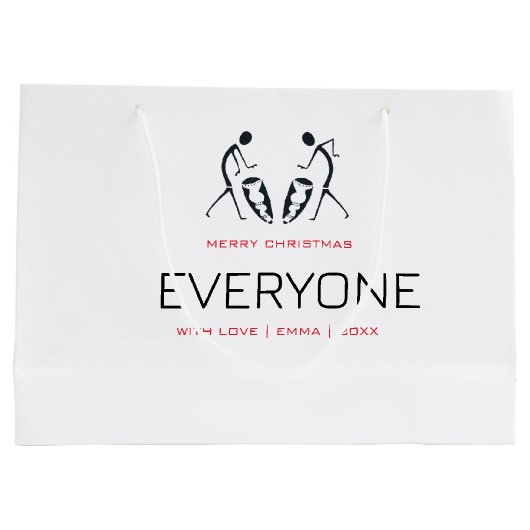 Fijne kerstviering groot cadeauzakje (Achterkant)