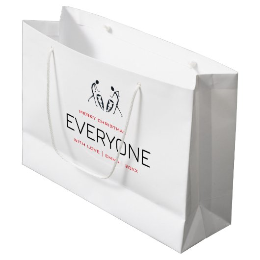 Fijne kerstviering groot cadeauzakje (Voorkant Gekanteld)