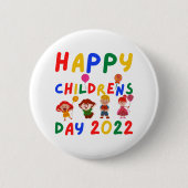 Fijne Kinderdag 2022 Ronde Button 5,7 Cm (Voorkant)