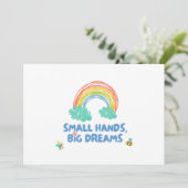 Fijne kinderdag Kleine Handen, Grote Dromen Bedankkaart (Staand voorkant)