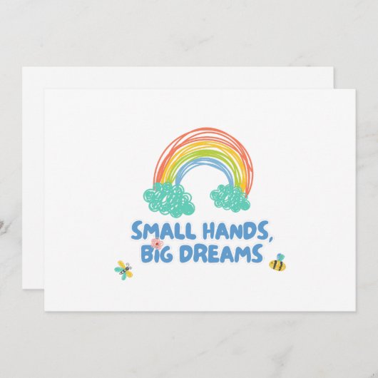 Fijne kinderdag Kleine Handen, Grote Dromen Bedankkaart (Voorkant / Achterkant)