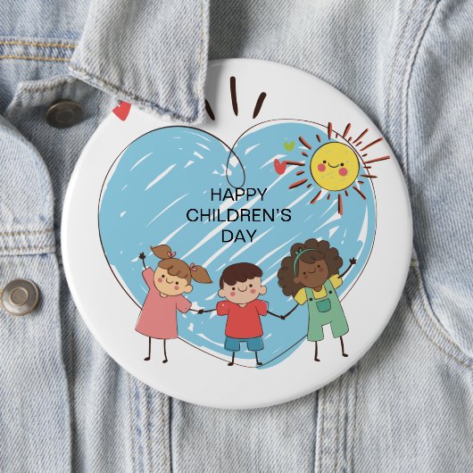 Fijne Kinderdag Ronde Button 6,0 Cm (In situ)