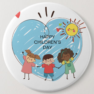 Fijne Kinderdag Ronde Button 6,0 Cm