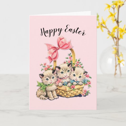 Fijne  Kittens Kaart (Gele Bloem)