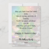 Fijne klavertjevier in het zonlicht feestdagenkaart (Achterkant)