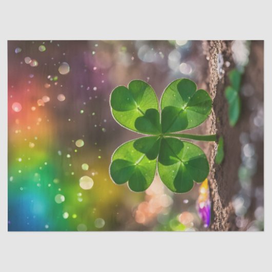 Fijne klavertjevier in het zonlicht tissuepapier (Voorkant)