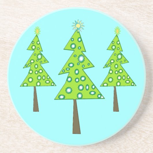 Fijne kleine bomen zandsteen onderzetter (Voorkant)