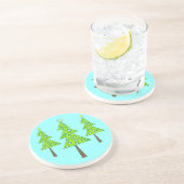 Fijne kleine bomen zandsteen onderzetter (Zijkant)