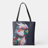 Fijne kleurrijke Cockatoo Canvas tas (Achterkant)
