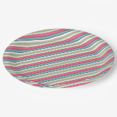 Fijne kleurstrepen papieren bordje (Gekanteld)