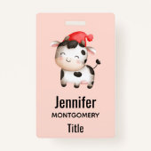 Fijne Koe in een Cute Red Pet Badge (Achterkant)