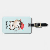 Fijne Koe in een Cute Red Pet Bagagelabel (Voorkant horizontaal)