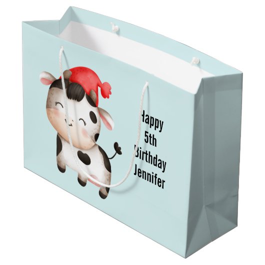 Fijne Koe in een Cute Red Pet Groot Cadeauzakje (Achterkant Gekanteld)