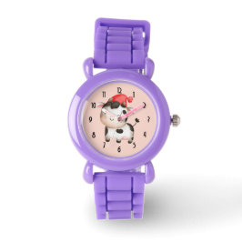 Fijne Koe in een Cute Red Pet Horloge