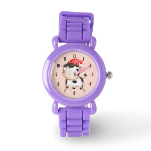 Fijne Koe in een Cute Red Pet Horloge