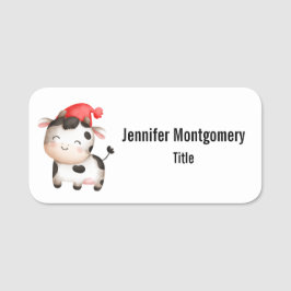 Fijne Koe in een Cute Red Pet Naamplaatje