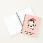 Fijne Koe in een Cute Red Pet Notitieboek (Binnen)