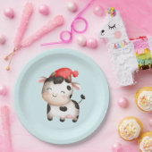 Fijne Koe in een Cute Red Pet Papieren Bordje (Feest)
