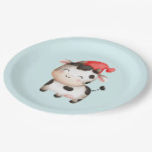 Fijne Koe in een Cute Red Pet Papieren Bordje (Gekanteld)
