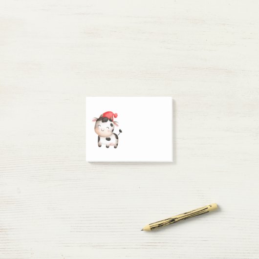 Fijne Koe in een Cute Red Pet Post-it® Notes (Op bureau)