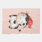 Fijne Koe in een Cute Red Pet Theedoek