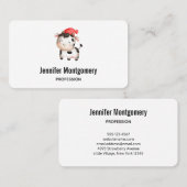 Fijne Koe met een rood Pet Visitekaartje (Voorkant / Achterkant)