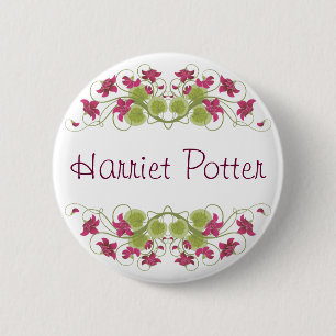 Fijne Koele Leuke Girly Retro Bloemen van de Bloem Ronde Button 5,7 Cm