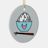 Fijne kom van witte rijststokjes keramisch ornament (Rechts)