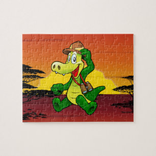Fijne krokodil legpuzzel