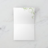 Fijne Krul Groene Bladversiering Bedankkaart (Binnen)