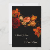 Fijne Kunst Bloemen Donkere Bruiloft Kaart (Achterkant)