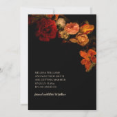 Fijne Kunst Bloemen Donkere Bruiloft Save The Date (Achterkant)