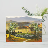 Fijne Kunst Italiaans Bruiloftsprobediner Kaart (Staand voorkant)