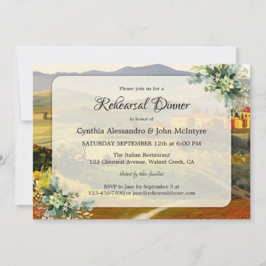 Fijne Kunst Italiaanse bruiloft Kaart (Achterkant)