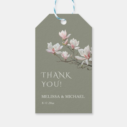 Fijne Kunst Magnolia Trouw Dank Je Cadeaulabel (Voorkant)