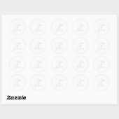 Fijne Kunst Stofblauw Bewaar de Datum Ronde Sticker (Vel)