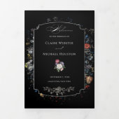 Fijne Kunst Zwarte Bloemrijke Calligrafie Drieluik Programma (Cover)