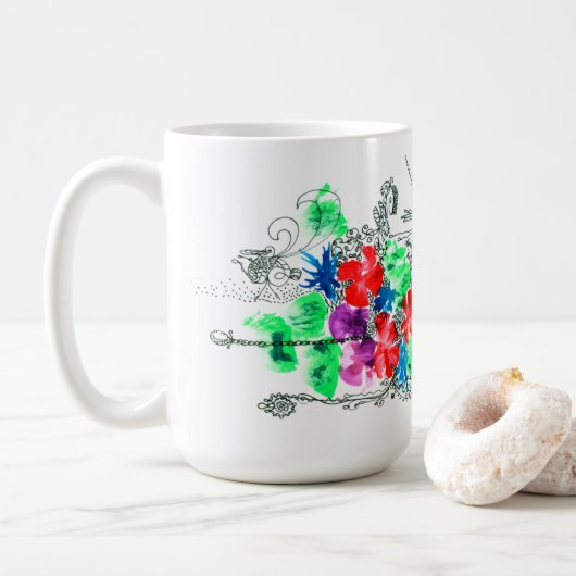  fijne kunstbloemen koffiemok (Met donut)