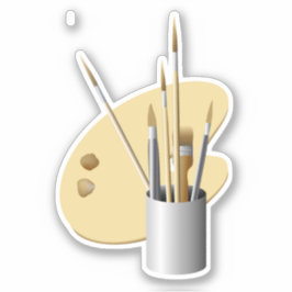 Fijne Kunstpalet en penselen Sticker