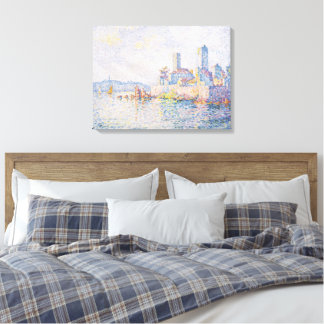 Fijne kunstschildering Lagune Zeezicht Lichtblauw Canvas Afdruk